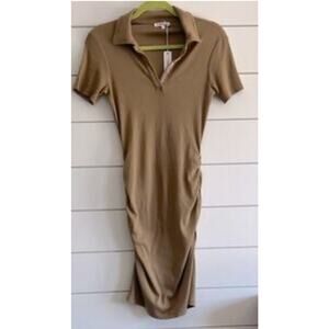 🤎 NWT Sundry Polo Shirred Dress – Size 1 (Small) 🤎